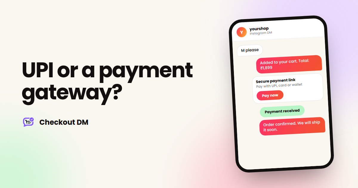 A phone showing a payment request in an Instagram DM and a payment received confirmation